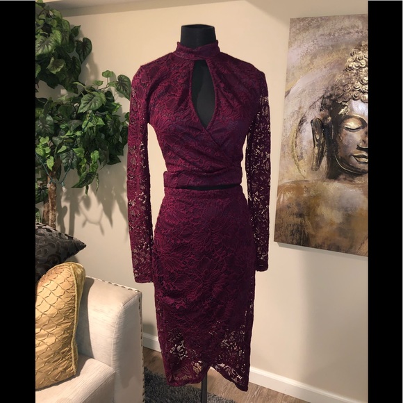 Charlotte Russe Dresses & Skirts - Burgundy Lace Set